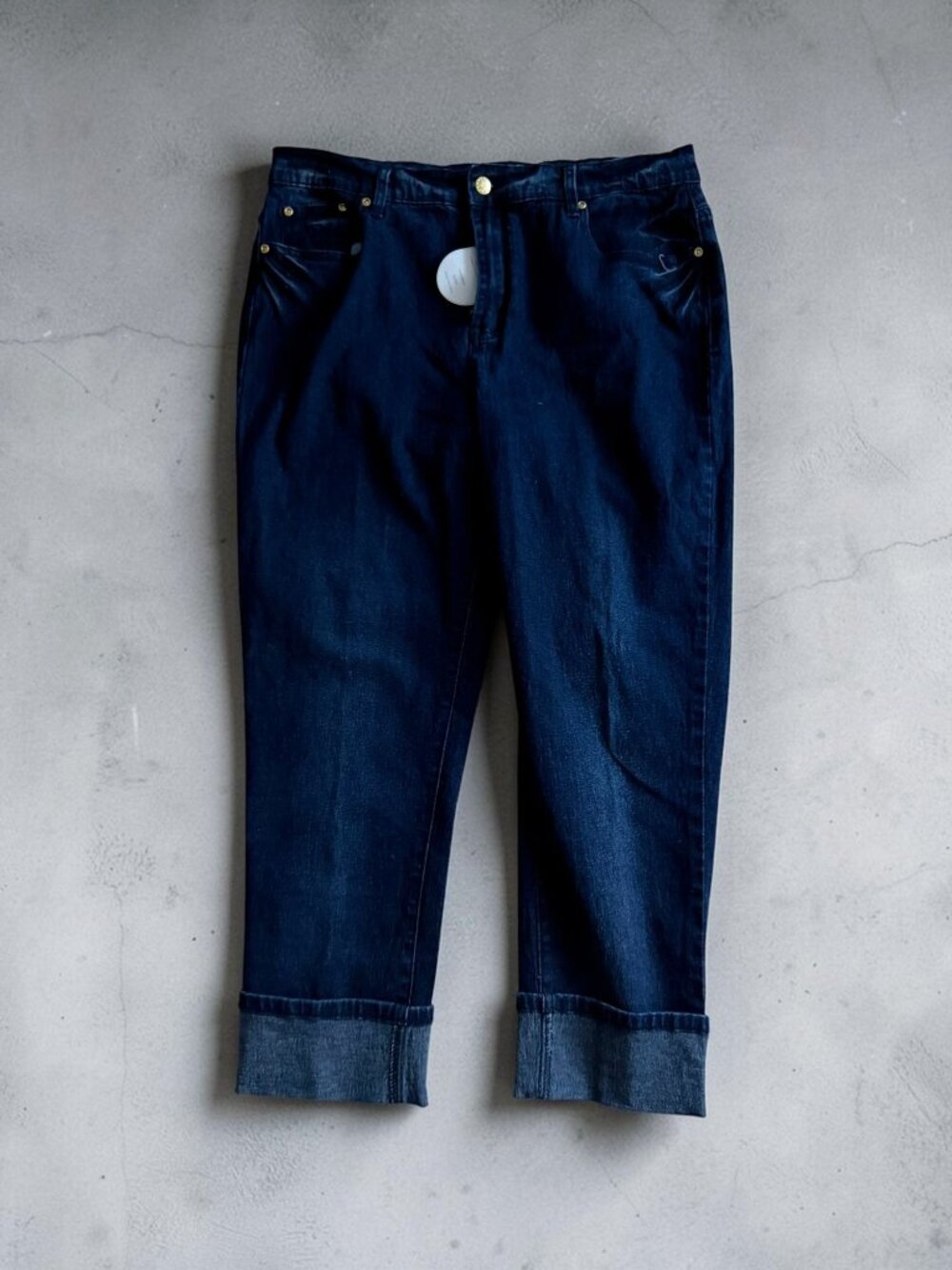 DIANE GILMAN Dark Wash Capri Jeans Size 12 NEW NWT